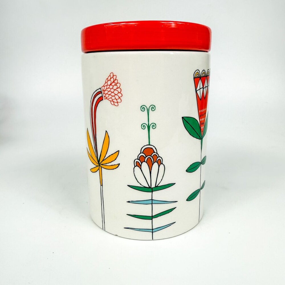 Julia Rothman Ceramic Modernist Flowers Canister Jar